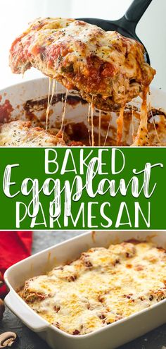 baked eggplant parmesan casserole with melted cheese