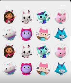 the stickers are all different kinds of cats and kittens in various shapes, sizes and colors