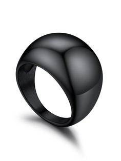 PRICES MAY VARY. 【Chunky Black Rings】Simple Dome Design, minimalist style never out of fashion. 【Material】High Quality 100% 316L Stainless Steel made, 18k gold plated/cool black plated, durable & Long Lasting; lead & nickel free, hypoallergenic. Smooth polished surface, wear comfortable. 【Size】Width: 16mm, Thick: 2mm; Weight: 11.7g. Ring size choice from US 07#-12#. 【Black Women Ring】 Perfect stylish rings for mom, wife, girlfriend, friends, daughter, sister and niece. It is also a perfect Prom Rings For Mom, Black Statement Ring, Dome Rings, Cool Jewelry, Prom Jewelry, Stylish Rings, Chunky Rings, Design Minimalist, Jewelry Images