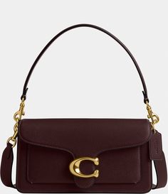 From COACH, the Tabby 26 Pebble Leather Gold Tone Shoulder Bag features: Polished pebble leatherSnap closureLeather liningInside zip, multifunction pocketsDetachable short strapDetachable long strap for shoulder/crossbody wearApprox. 10.25" L x 6" H x 3.25" W bag; 7" short strap drop; 21" long strap drop Imported. Fall Coach Bag, Burgundy Coach Bag, Designer Shoulder Bags For Women, Maroon Shoulder Bag, Fall Handbags 2024, Classic Bags Timeless, Coach Bah, Fall Bags 2024, Cute Coach Bags