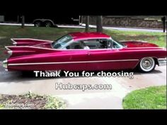 a red car parked in front of a house with the words thank you for choosing