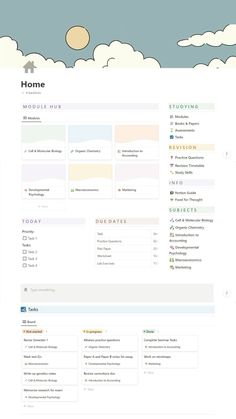 notion homepage | my university planner plann Notion Prompts, Notion Guide, Notes Notion, Homeschool Student Planner, University Planner, Aesthetic Student, Student Profile, Student Weekly Planner