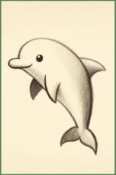 a drawing of a dolphin jumping in the air