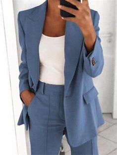 Top Seller for Women Blazer Suit Long Sleeve Shirt Loose Pants Set Female Casual Set OL Office, Women's Clothes Business Wardrobe, Slim Cardigan, Blazer Casual, Slim Blazer, Elegant Blazers, Ladies Blazer, Blazer Jackets For Women, Casual Chique, Elegant Makeup