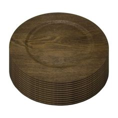 wooden coasters stacked on top of each other in the shape of a circle,