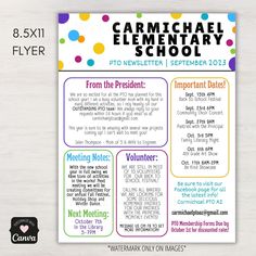 newsletter template Pta Newsletter, Simple Desert, Monthly Newsletter Template, Newsletter Template Free, Pta Ideas, Editable Newsletter Templates, School Pto, School Newsletter, Fundraiser Ideas