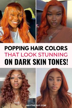 Brown Hair For Dark Skin Tone, What Color Hair For My Skin Tone, Hair Colour Ideas For Dark Skin Tones, Pretty Hair Color For Dark Skin Women, Hair Dye On Dark Skin, Two Tone Hair Color Short Hair, Color Hair For Dark Skin, Hair Dyes For Dark Skin, Hair Colors On Brown Skin Black Women