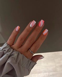 College Nails, Bad Nails, Cruise Nails, 2023 Nail, Airbrush Nails, Cute Simple Nails, Quartz Nail, Summery Nails, Short Square Acrylic Nails