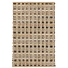 an area rug with black and tan squares