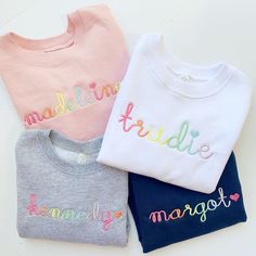 Rainbow Letters, Rainbow Hat, Name Sweatshirt, Rainbow Names, Rainbow Hats, Girls Sweatshirts, Monogram Hats, Personalized Baby Bibs, Monogram Sweatshirt