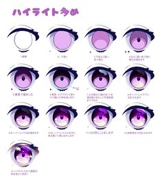 an anime character's eyes with different types of eyeliners and their features