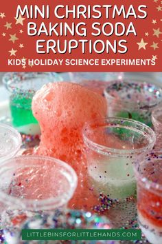 mini christmas baking soda eruptions with text overlay