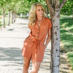 I Adore Rompers In The Summer And This One By Sanctuary Is Perfect. From Its Mandarin Collar, V-Neck, And Rolled Sleeves With Stitched Sleeve Stay Tab, To Its Button Closure, Pockets, And Cinch Waist, This Romper Is Dripping With Details! And To Top It All Off, It Is Extremely Comfy With Its Ultra Soft, Lightweight Lyocell Fabric. Easily Transition This Piece From Casual To Dress With A Simple Shoe Change. You Are Sure To Love It! Details: Mandarin Collar V-Neckline Rolled Sleeves With Stitched