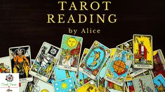 the tarot reading by alice green is shown in front of a pile of tarot cards