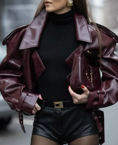 Burgundy Leather Blazer Outfit, Burgundy Blazer Outfit, Blazer Outfit, Copenhagen Fashion Week, Mode Inspo, Looks Chic, Mode Inspiration, Fit Inspo, Outfits Casuales