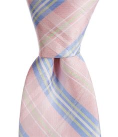 From Class Club&#x2C; this tie features:Pink plaid fabricationHand tieApprox. 50" in length; 2.75" in widthSilk/polyesterSpot cleanImported. Plaid Tie, Pink Plaid, Dillard's, Kids Accessories, 50 %, Plaid, Silk, Pink