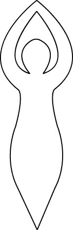 a woman's torso with the shape of a circle around her neck and shoulders