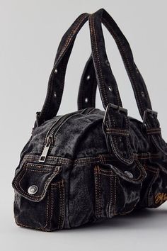 Black Denim Bag, 2000s Bags, Shaped Mirror, Denim Projects, Fashion Top Outfits, Denim Shoulder Bags, Denim Tote Bags, Girly Bags, Y2k Clothing