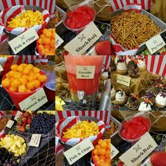 a table topped with lots of different types of food