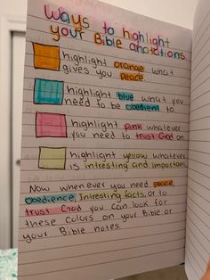 a piece of paper with writing on it that says, ways to highlight your bible creations