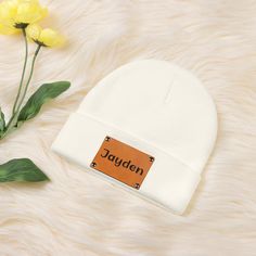 Personalized Leather Patch Beanies,Newborn Baby Knit Beanies with Name,Toddler Kids Child Infant Hat,Baby Knit Hat,Baby Shower Gift Hat size: 15cm x 15 cm Hat circumference: 39cm - 48cm Hat color: Beige/Black/Pink/Gray Laser engraving Suitable for ages 1-6 years old -------------How to customize------------- ➤ Step 1: Choose your options from the drop-down menus ➤ Step 2: Review your cart, then click "Proceed to Checkout" button ➤ Step 3: Enter your shipping address and personalization box ➤ Step 4: Place order Our knitted beanies are soft and breathable. It won't irritate your baby's skin. The leather on the front of the hat can be laser engraved such as name and date. Text will not fade or disappear. There are seven fonts to choose from, so you can choose the one you prefer. The size of Baby Knit Hat, Infant Hat, Knit Beanies, Toddler Kids, Baby Skin, Personalized Leather, Knit Hat, Leather Patches, Pink Gray