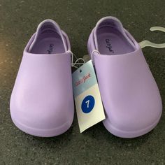 New With Tags Spring Playtime Round Toe Clogs, Spring Playtime Closed Toe Clogs, Casual Round Toe Sandals For Daycare, Spring Playtime Synthetic Clogs, Cat And Jack, Purple Cat, Cat & Jack, Flip Flop Sandals, Girls Shoes