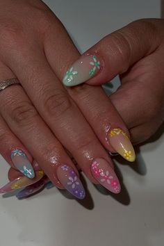 Discover 24 colourful nail design ideas that you’ll want to try this spring. Credit: nailsbyslayy Indian Nails, Witch Nails, Colorful Nail, Cute Spring Nails, Colorful Nails, Colorful Nail Designs, Trendy Nail Design, Short Acrylic Nails Designs