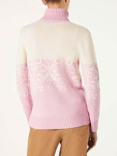 Turtleneck sweaterCortina print on the frontPink and white norwegian printSaint Barth logo on the sleeveComposition: Blended cashmereRegular fit Casual Pink Tops With Fair Isle Pattern, Casual Pink Fair Isle Pattern Tops, Pink Jacquard Knit Tops For Winter, Pink Fair Isle Sweater For Winter, Pink Fair Isle Pattern Sweater, Pink Fair Isle Winter Sweater, Pink Crew Neck Sweater With Fair Isle Pattern, Pink Fair Isle Crew Neck Sweater, Ladies Turtleneck Sweaters