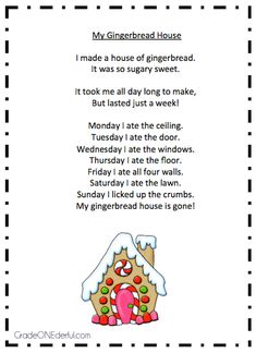 a gingerbread house poem for kids