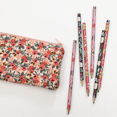 Coral Rosa Floral Zipper Pouch- Rifle Paper Co Zipper Pouch- Make up Bag- Zipper Pouch- Pencil Case- Daily Use Pencil Case With Zipper, Everyday Pencil Case With Zipper Pocket, Travel Pencil Case With Zipper, Travel Zipper Pencil Case, Zipper Pocket Pencil Case, Travel Zipper Pouch Stationery, Travel Pencil Zipper Pouch Stationery, Back To School Pencil-shaped Zipper Pouch, Everyday Pencil Case With Zipper