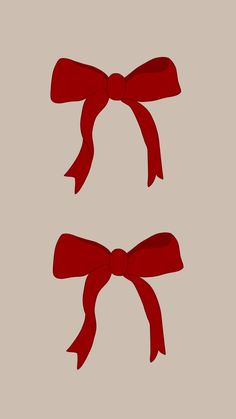 two red bows tied to each other on top of a brown background with the word love written below it