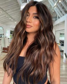 Full Balayage Brunettes Dark Brown, Summer Highlights For Dark Brown Hair, Brown Summer Hair, Warm Brunette, Rich Brunette, 2023 Hair, Color For Brunettes, Hair Color For Brunettes