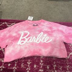 Women’s Size Small Cropped Barbie T-Shirts New With Tags Perfect Condition Barbie Crop Top, Glitter Crop Top, Barbie Shirt, Barbie Halloween Costume, Cropped Tshirt, Barbie Top, Barbie Halloween, Barbie Costume, Costume Shirts