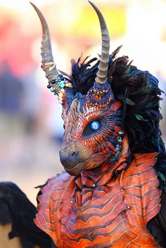 Fire Flicker 2013 Arizona Renaissance Festival (ARF) | Flickr - Photo Sharing! Mascara Papel Mache, Dragon Mask, Dragon Costume, Telephoto Lens, Masks Art, Fantasy Costumes, Canon Ef