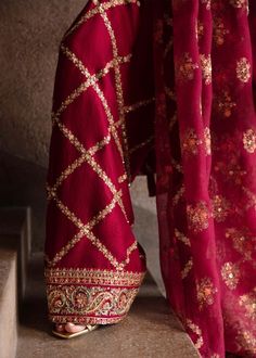 Red Dress Design, Hussain Rehar, Printed Organza, Pakistani Designer Clothes, Punjabi Fashion, Luxury Pret, Punjabi Bride, Silk Outfit