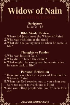 the widow of nann bible study guide for children and adults, with instructions on how to use it