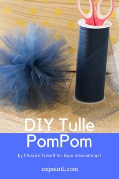 the diy tulle pompom is an easy craft project for kids