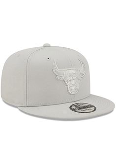 Wear your Bulls style with pride in this Chicago Bulls New Era Silver Tonal Pack 9FIFTY Snapback Hat! This Chicago Snapback Hat features a front embroidered team logo on a structured polyester crown with flat visor and snap closure. Go Bulls! Front embroidered logo, Fashion alternate colorway, Side New Era Flag, Back plastic snapback, Adjustable closure, Polyester material, Polyester, Wipe clean with cloth or cleaning kit, 4 Gray Snapback Hat For Baseball Season, Gray Flat Bill Snapback Hat For Baseball Season, Gray Snapback Hat For Summer, Gray Summer Snapback Hat, Gray Flat Bill Baseball Cap With Embroidered Logo, Gray Hat With Embroidered Logo For Streetwear, Gray Snapback Visor Hat For Streetwear, Gray Snapback Baseball Cap With Embroidered Logo, Embroidered Logo Snapback Hat With Flat Bill