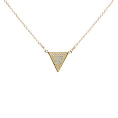 $82 - CZ Triangle Necklace Handmade Fine Jewelry, Triangle Necklace, All Products, Everyday Wear, Gold Necklace