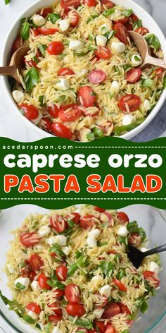 This Caprese Orzo Pasta Salad is the perfect light pasta salad that mixes together orzo with fresh tomatoes, mozzarella, fresh basil and is tossed in a light balsamic vinegar dressing. You can make this salad as part of your weekly meal-prep or make it ahead for a big get together. Guests always love this fresh salad at get togethers and parties! Light Pasta Salad, Caprese Orzo, Light Pasta Salads, Balsamic Vinegar Dressing, Orzo Salad Recipes, Light Pasta, Tomatoes Mozzarella, Side Salad Recipes, Orzo Pasta Salad