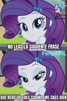 an image of two different ponys with caption that reads, no less la sequette frase felperil que peledes cario me ca