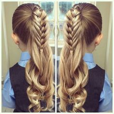 magnifiques-coiffures-faciles-1 Heart Hairstyles, Fishtail Braid, Cool Braid Hairstyles, Braids With Curls, Box Braids Hairstyles, Medium Hair, Ponytail Hairstyles, Hair Designs