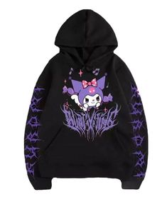 #ad Great Shopping BRAND NEW SANRIO KUROMI MY MELODY HOODIE JUMPER UNISEX CLOTHING GIFT, Fashion Sweaters Evil Kuromi, My Melody Hoodie, Hoddies Outfits Men, Kuromi Hoodie, Kawaii Melody, Kuromi Outfit, Hoddies Outfits, Kuromi Clothes, Sanrio Clothes