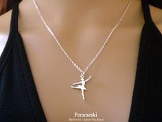 Ballerina necklace Sterling silver ballet jewelry, charm, pendant, for women, gift for her, dancing, Recital Gifts, Ballet Necklace, Ballet Jewelry, Ballerina Necklace, Handmade Gifts For Boyfriend, Fitness Jewelry, Ballet Gift, Dance Necklace, Dance Jewelry