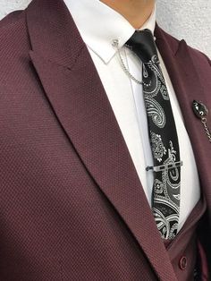 Ani Claret Red Slim Fit Wool Suit-baagr.myshopify.com-1-BOJONI Tie Chain, Mens Fashion Suits Formal, Designer Dress For Men, Mens Casual Suits, Shoe Care Kit, Claret Red, Suit Material, Exclusive Shoes, Shirt Tie