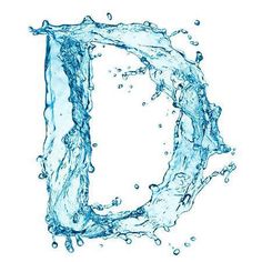 the letter d is made up of water splashing out of it's sides