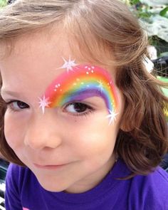 Face painting ideas for a kids birthday party Kids Face Painting Easy, Rainbow Face Paint, Face Painting Ideas, Painting Birthday Party, Rainbow Face, Painting Birthday