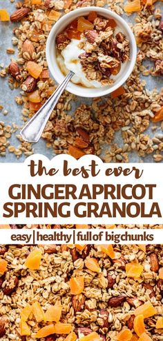 the best ever gingerapriot granola recipe is made with fresh fruit and nuts