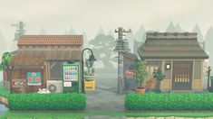 an image of a small town in the game animal crossing