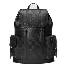 Gucci Gg 625770-1W3BN-1000 Mens Designer Backpacks, Gucci Backpack, Luxury Backpack, Gucci Gifts, Italy Print, Perforated Leather, Designer Backpacks, Men's Backpack, Black Backpack